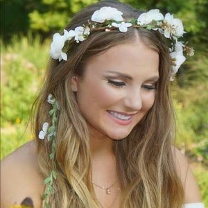 Flower Crown White Roses
